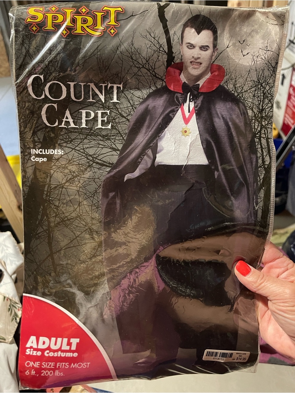 Spirit Black Vampire Cape with Red Collar